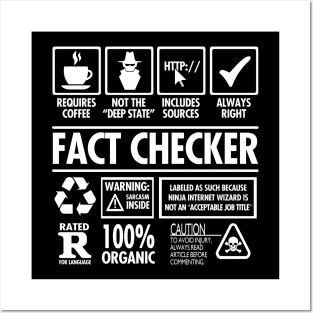 Fact Checker Job Description Posters and Art